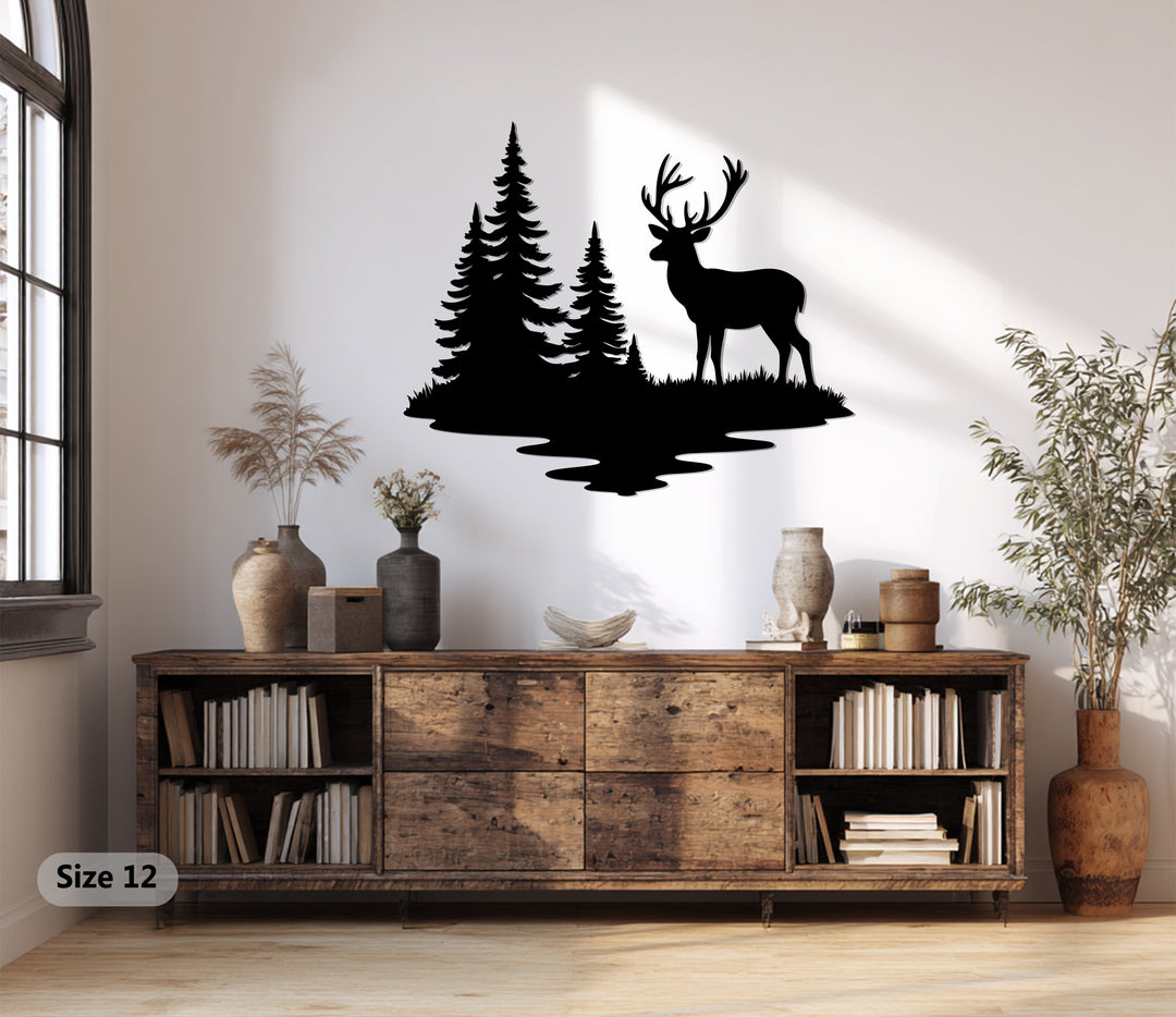 Wildlife metal artwork for rustic home interiors