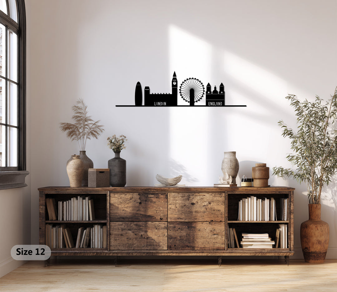 London England metal wall art silhouette