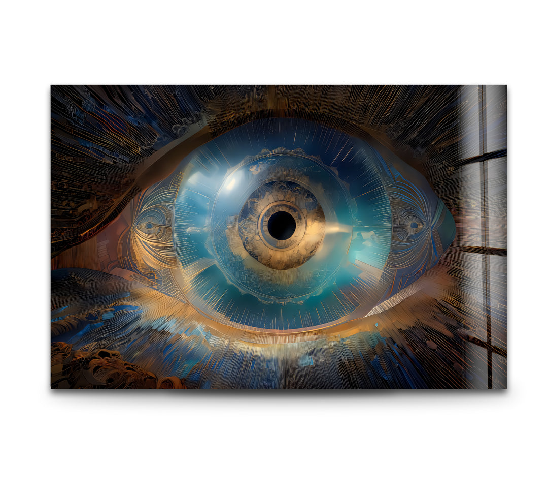 Eye of the Infinite – Surreal Visionary Glass Wall Art