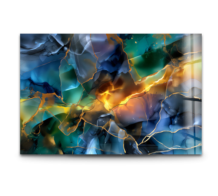 Fractured Light – Abstract Shattered Prism Glass Wall Art