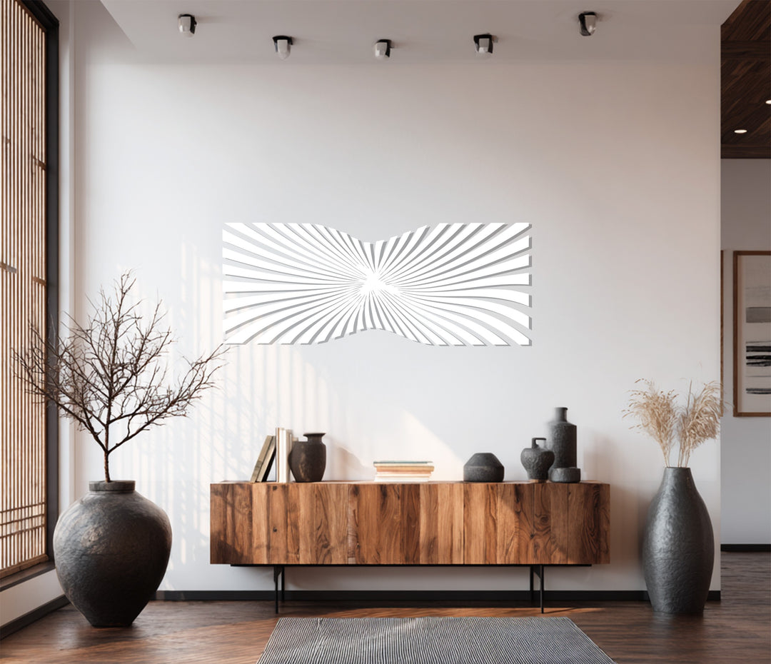 Optical Illusion Metal Wall Art – Modern Black Geometric Décor