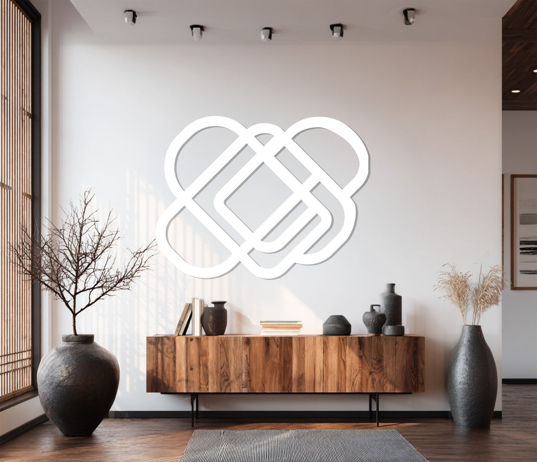 Interwoven Geometry – Minimalist Metal Wall Art
