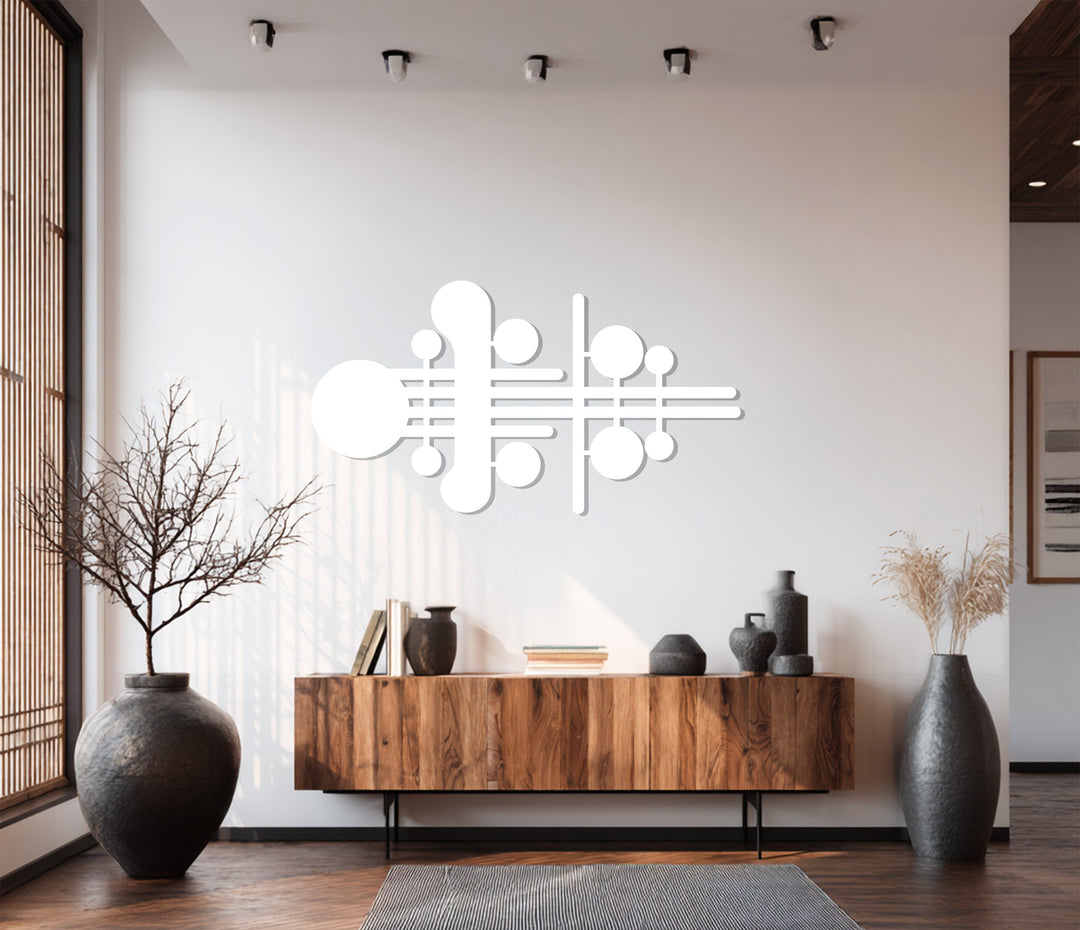 Geometric Harmony – Abstract Circles & Lines Metal Wall Art