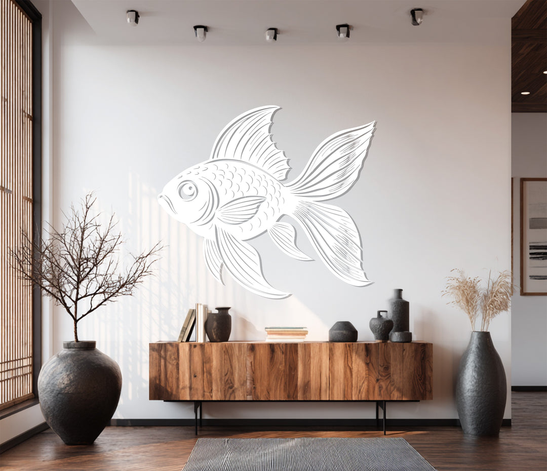 Elegant Fish Silhouette – Ocean Inspired Metal Wall Art
