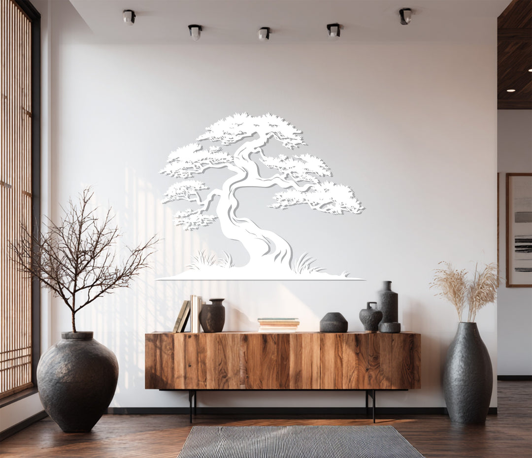 Zen Harmony Bonsai – Japanese Tree Metal Wall Art