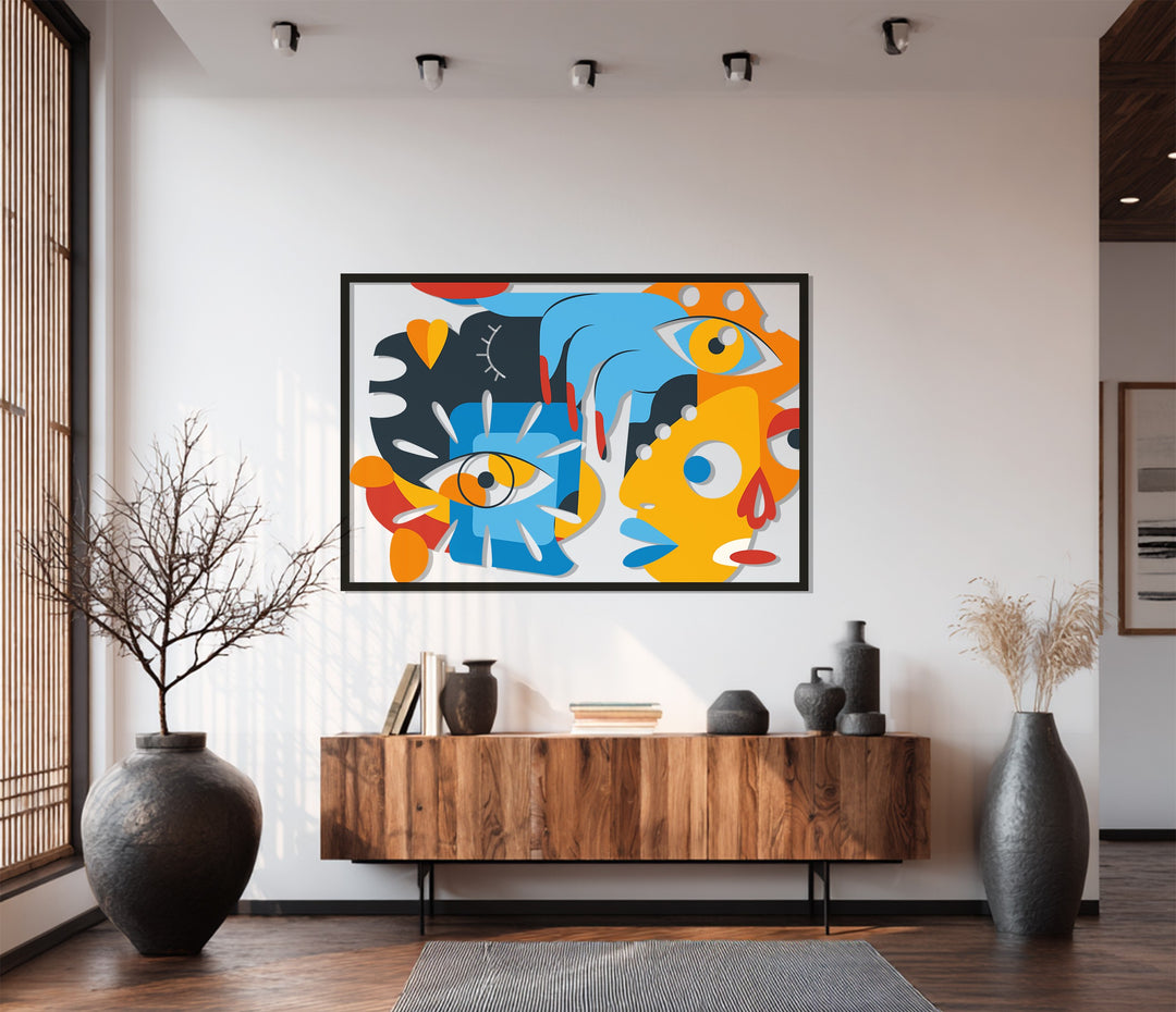 Fragmented Emotions – Abstract Faces Metal Wall Art