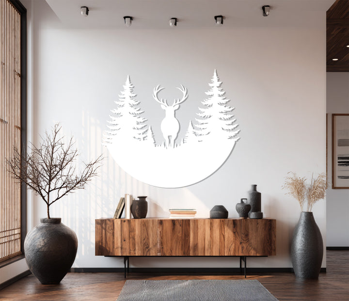 Modern black deer wall hanging for home