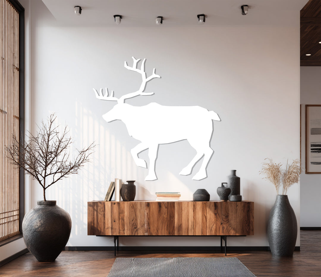 Black metal deer artwork for modern and rustic homes