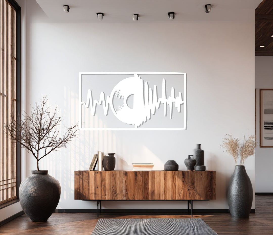 Vinyl Soundwave Metal Wall Art – Modern Music-Inspired Home Decor