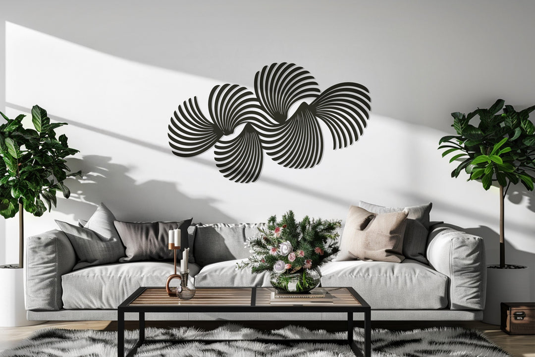 Triple Spiral Flow – Modern Metal Wall Art