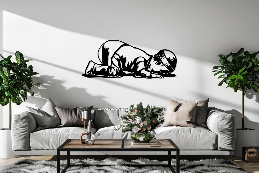 Spiritual child metal wall art