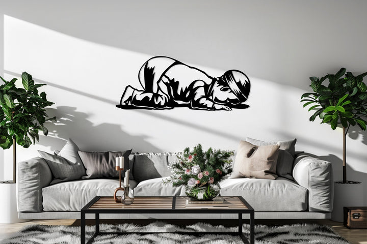 Spiritual child metal wall art