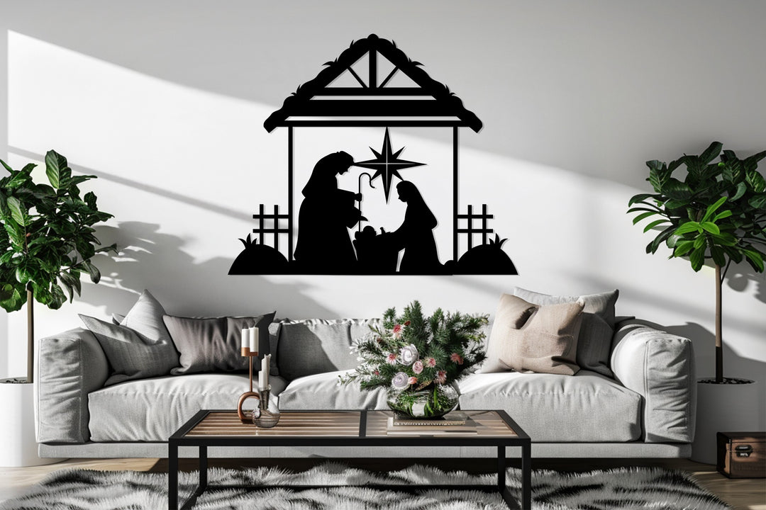 نجمة بيت لحم – ميلاد العائلة المقدسة فن جداري معدني