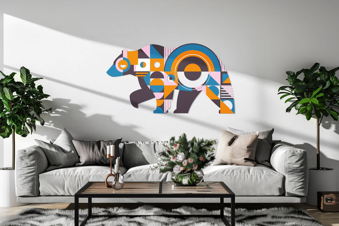 Colorful wildlife metal wall sculpture for artistic home decor