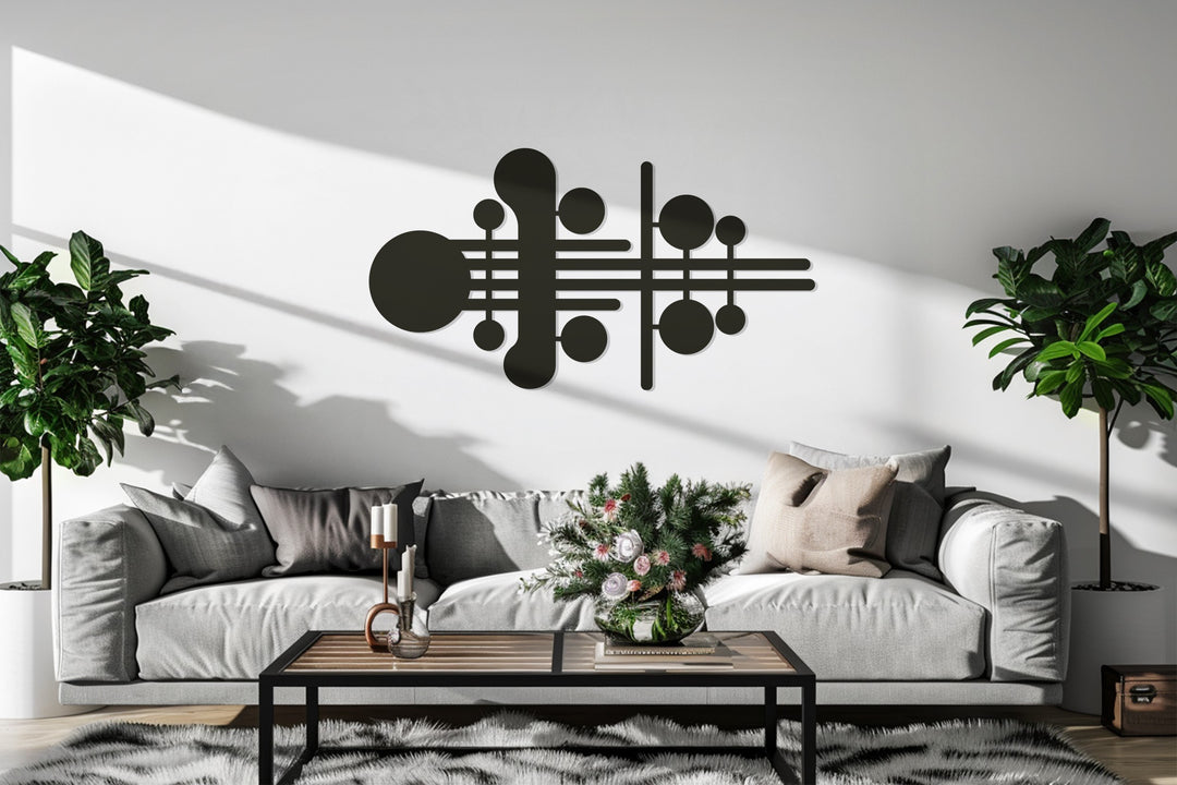 Geometric Harmony – Abstract Circles & Lines Metal Wall Art