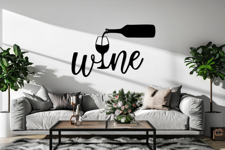 Elegant wine pour artwork for home bar