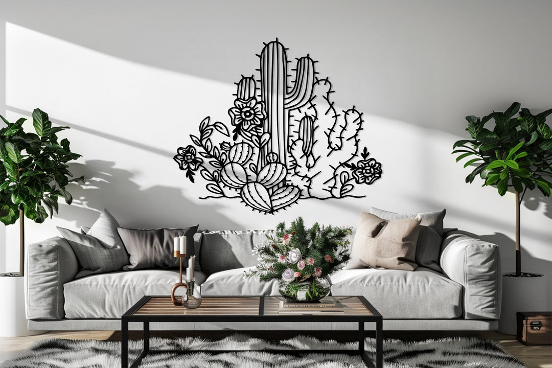 Desert Bloom – Cactus Garden Metal Wall Art