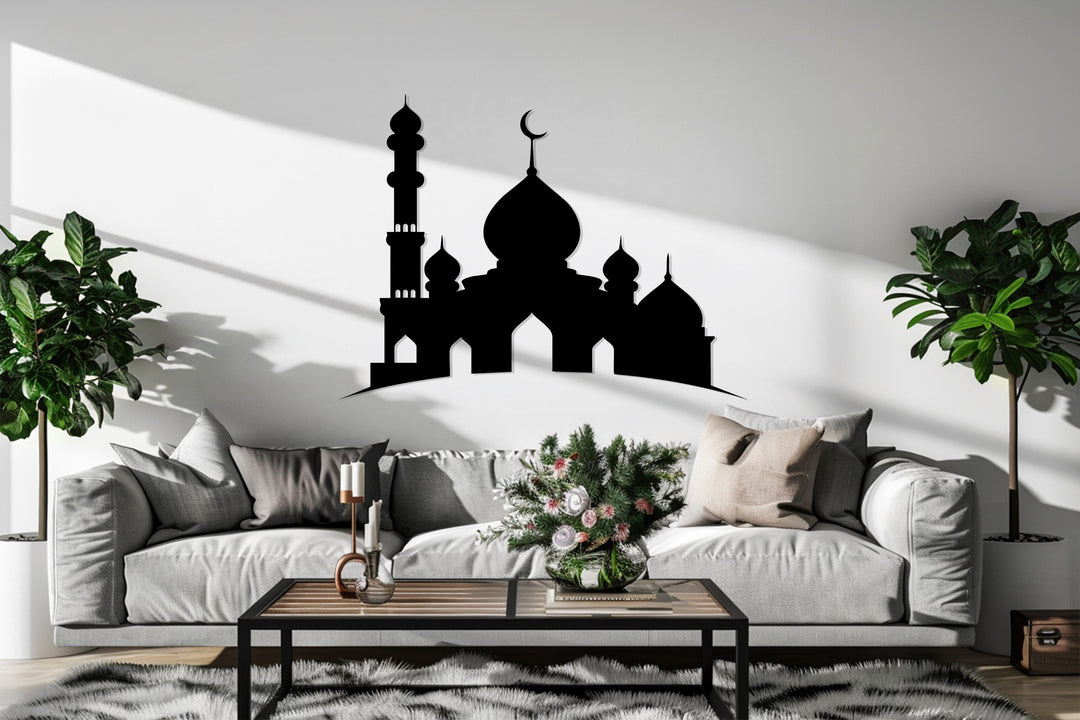 Crescent moon mosque wall art