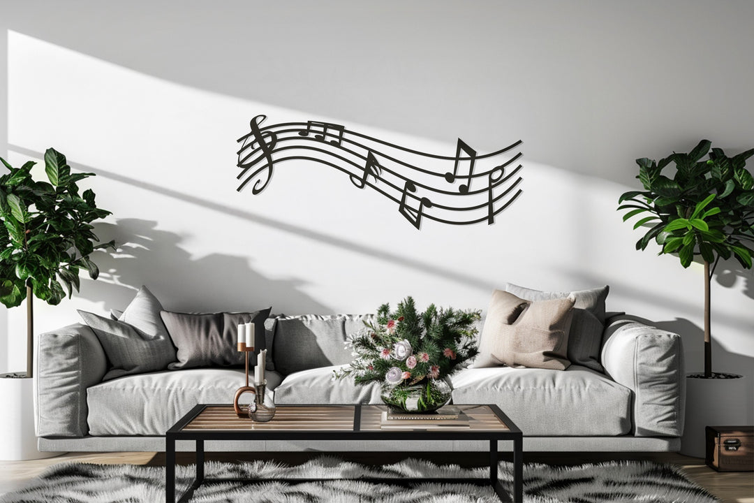 Musical Notes – Flowing Melody Metal Wall Art