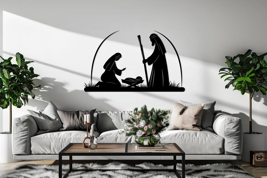 Nativity Scene – Holy Family Metal Wall Art