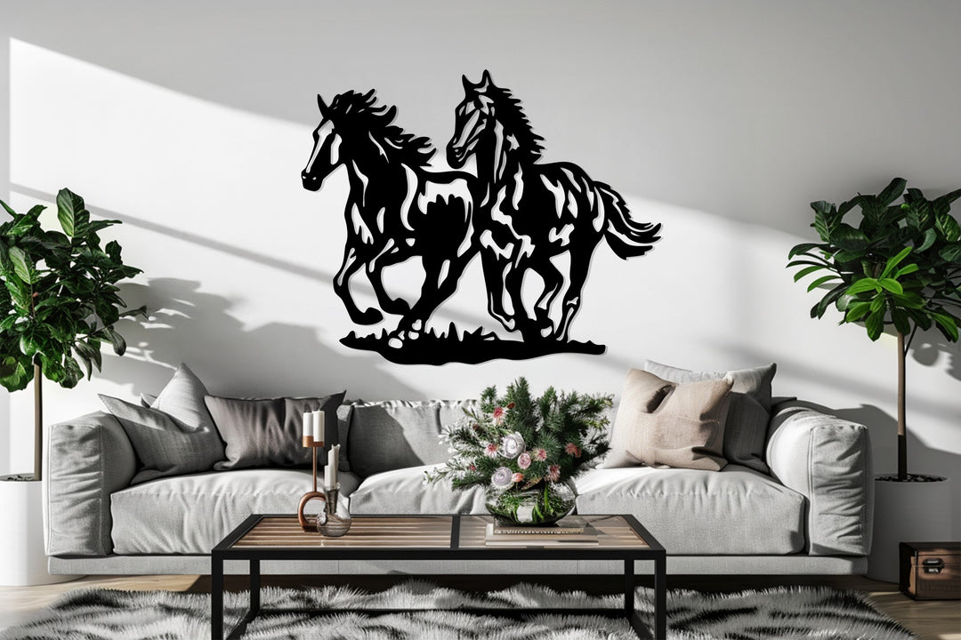 Galloping Freedom – Running Horses Metal Wall Art