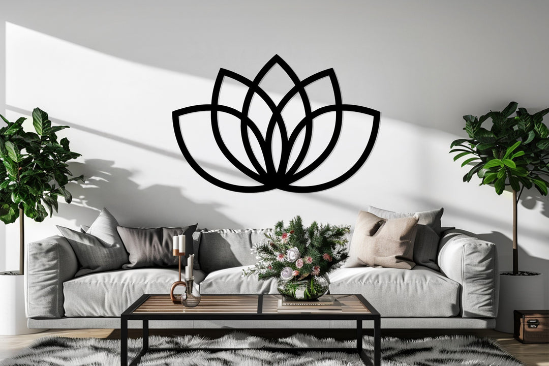 Serene Lotus – Minimalist Metal Wall Art