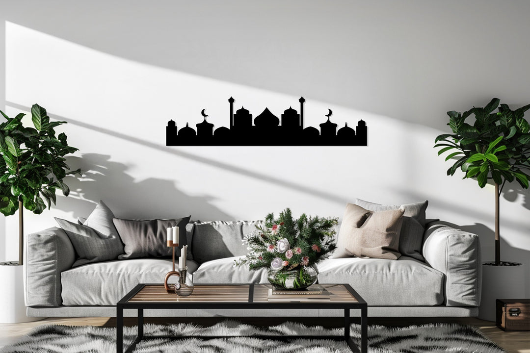 Crescent dome Islamic metal wall decor