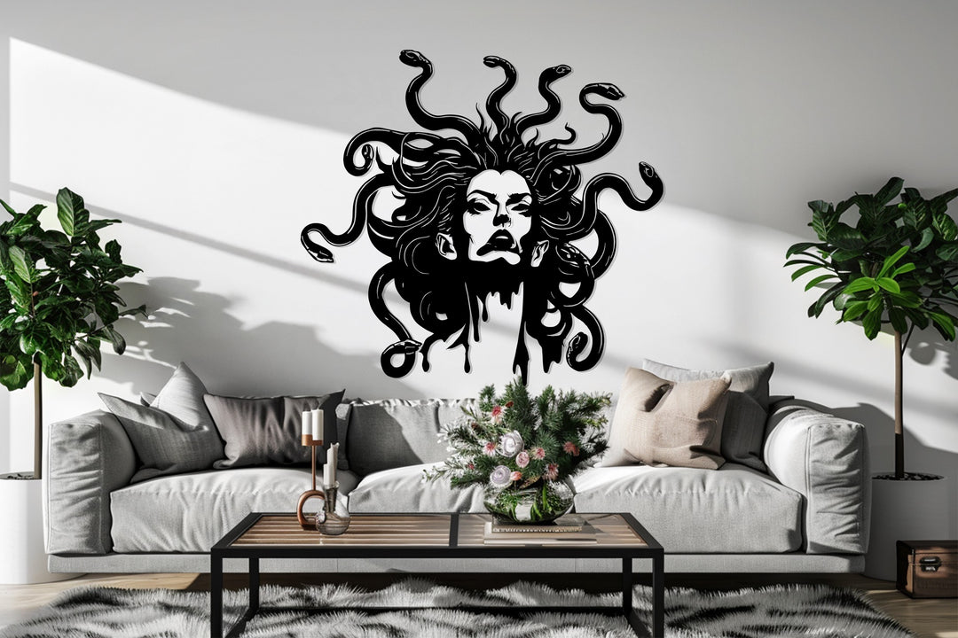 Modern dark art Medusa wall décor