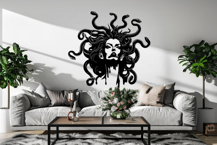 Modern dark art Medusa wall décor