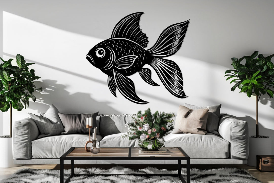 Elegant Fish Silhouette – Ocean Inspired Metal Wall Art