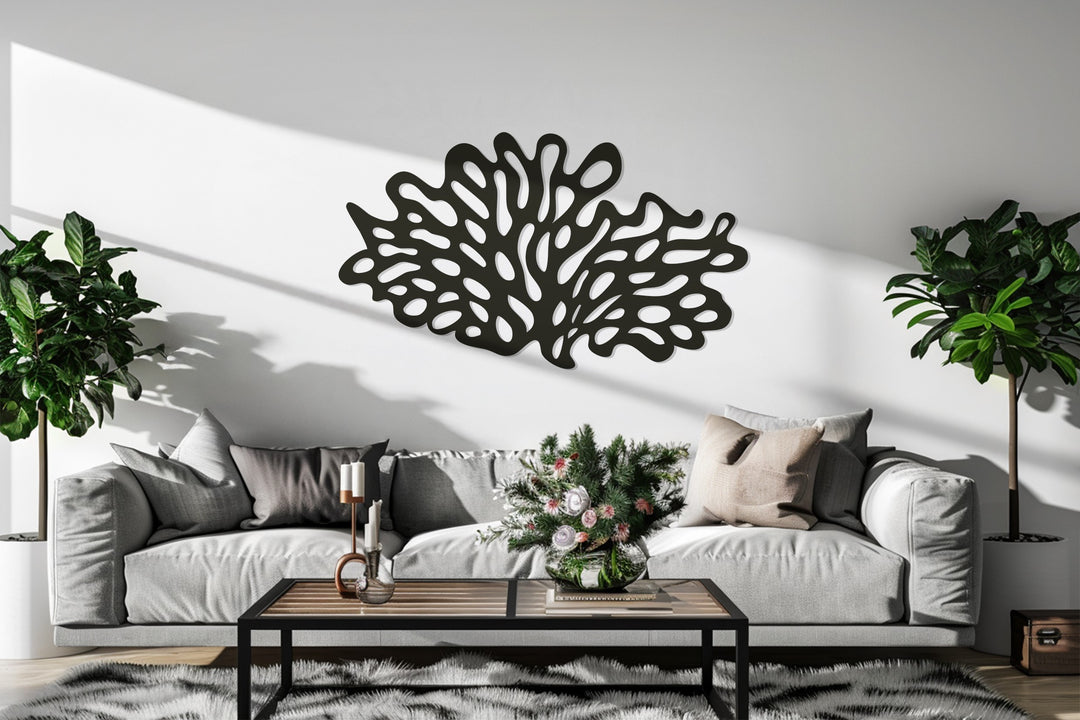 Coral Reef Silhouette – Modern Ocean Inspired Metal Wall Art
