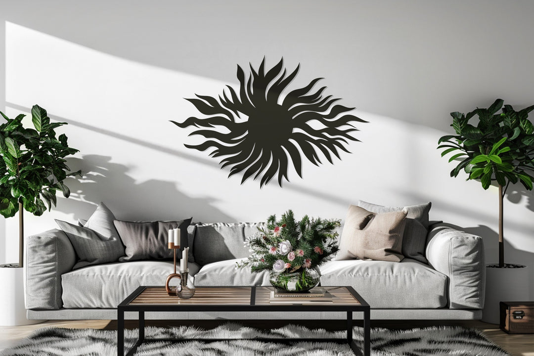 Radiant Sunburst – Abstract Metal Wall Art