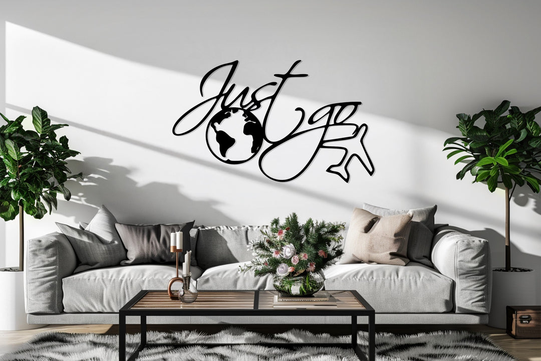 Inspirational travel metal decor