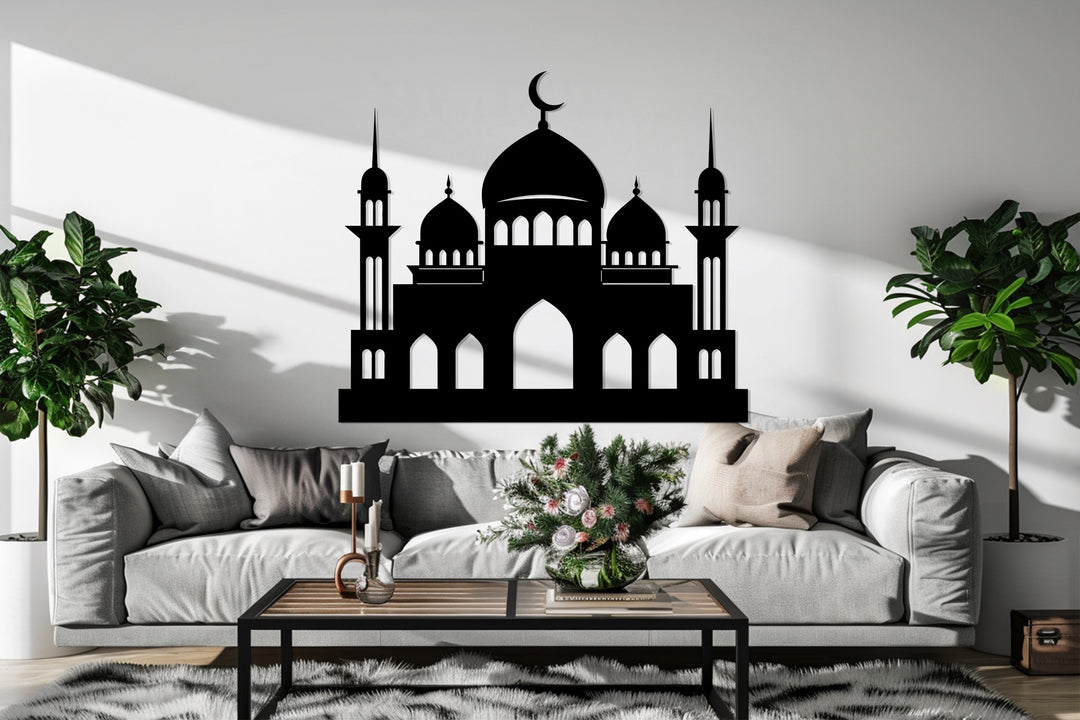 Minimal mosque metal wall art decor