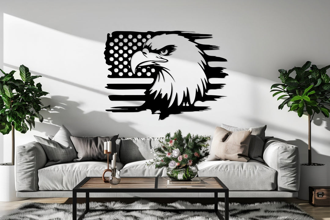 American Eagle Flag – Patriotic Metal Wall Art