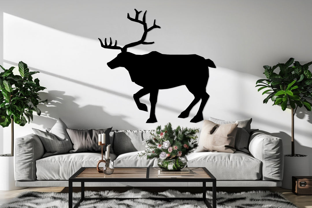 Majestic Deer Silhouette – Nature Inspired Metal Wall Art