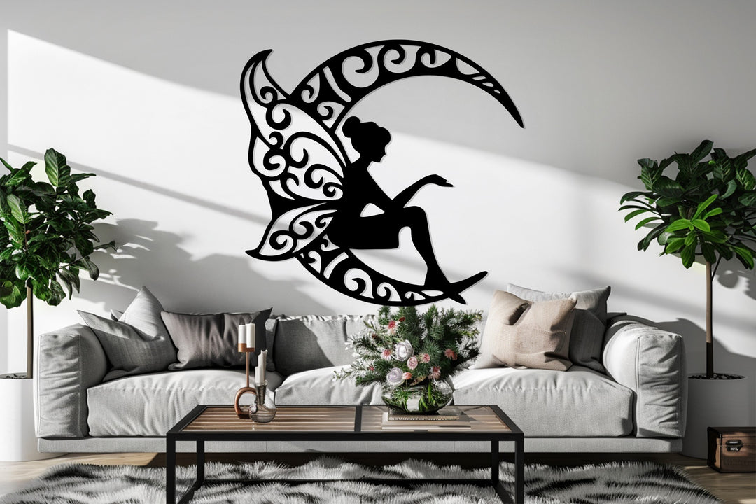 جنية ضوء القمر – للزينة فن جداري معدني