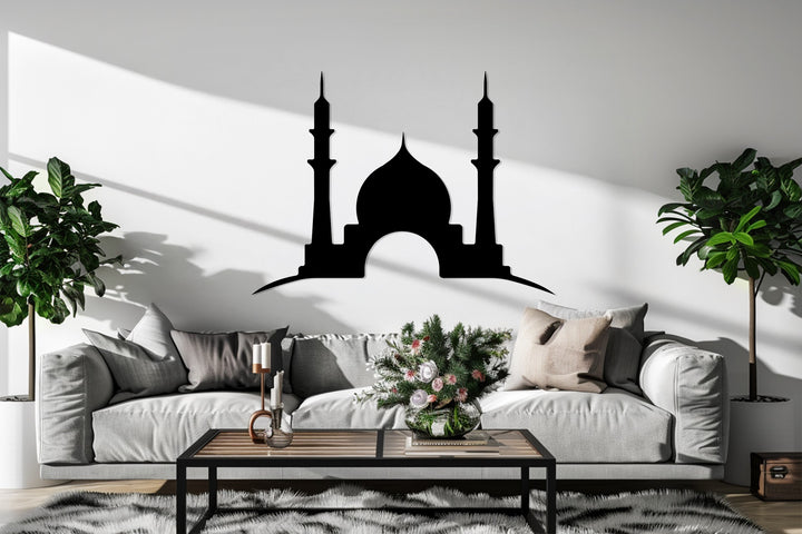 Mosque silhouette metal wall art