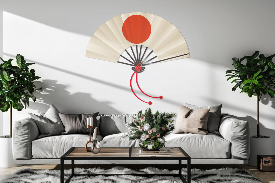 red sun metal wall decor