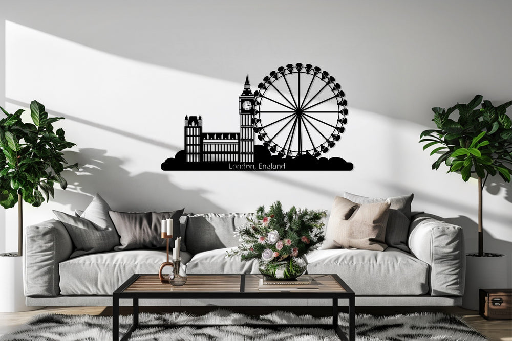 Big Ben and London Eye metal wall hanging