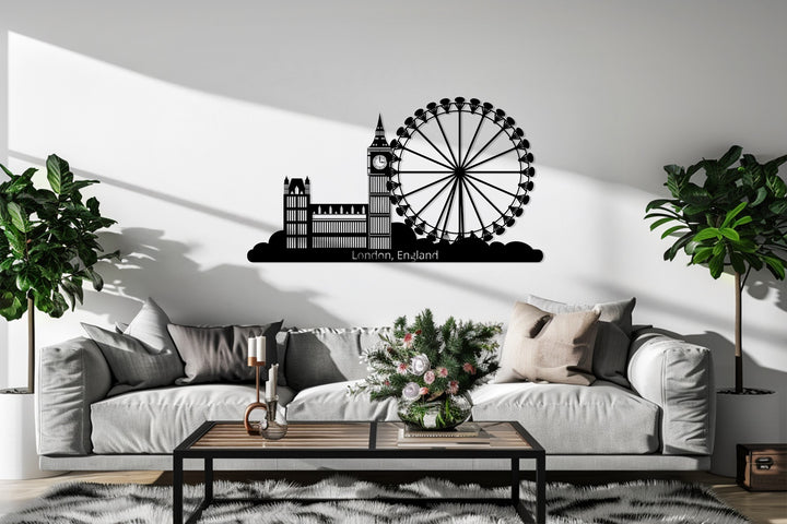 Big Ben and London Eye metal wall hanging