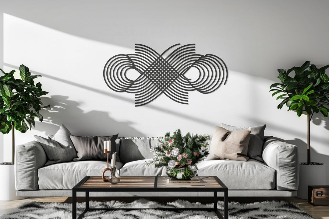 Geometric Infinity Metal Wall Art – Modern Black Abstract Design