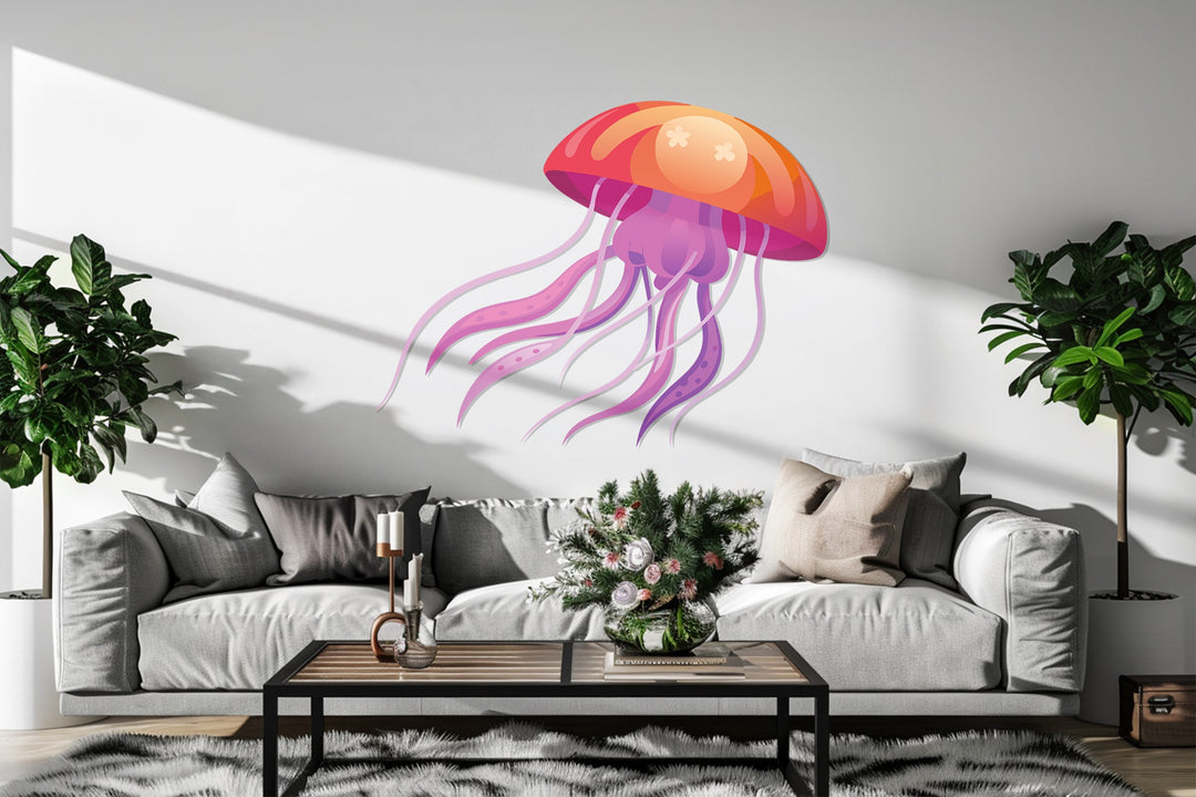 Vibrant Jellyfish Metal Wall Art – Colorful Ocean-Inspired Home Decor