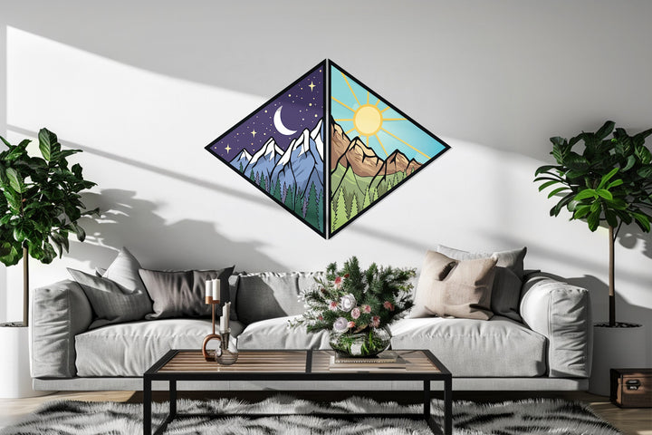 Adventure-themed metal wall art landscape