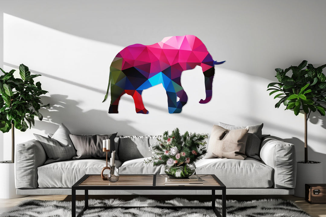 Geometric elephant artwork for creative and modern interiors
