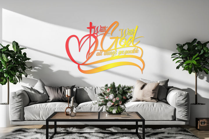 Faith-inspired gradient metal wall sculpture