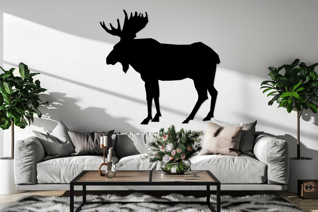 Moose Silhouette – Rustic Wilderness Metal Wall Art
