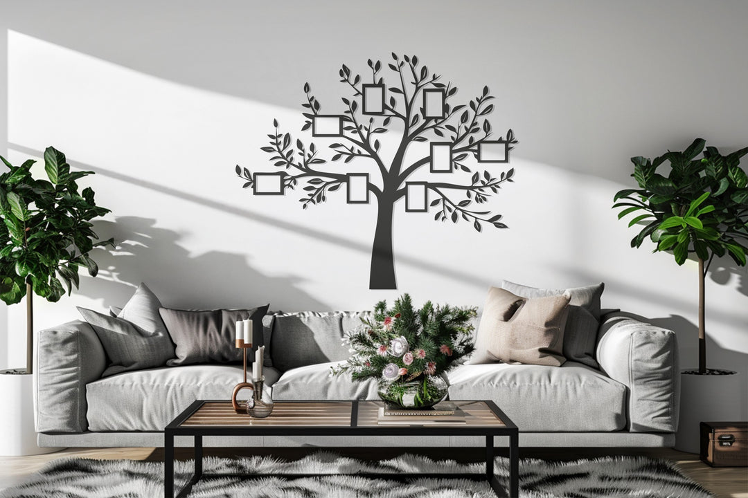 Family Tree – Modern Photo Frame Metal Wall Art
