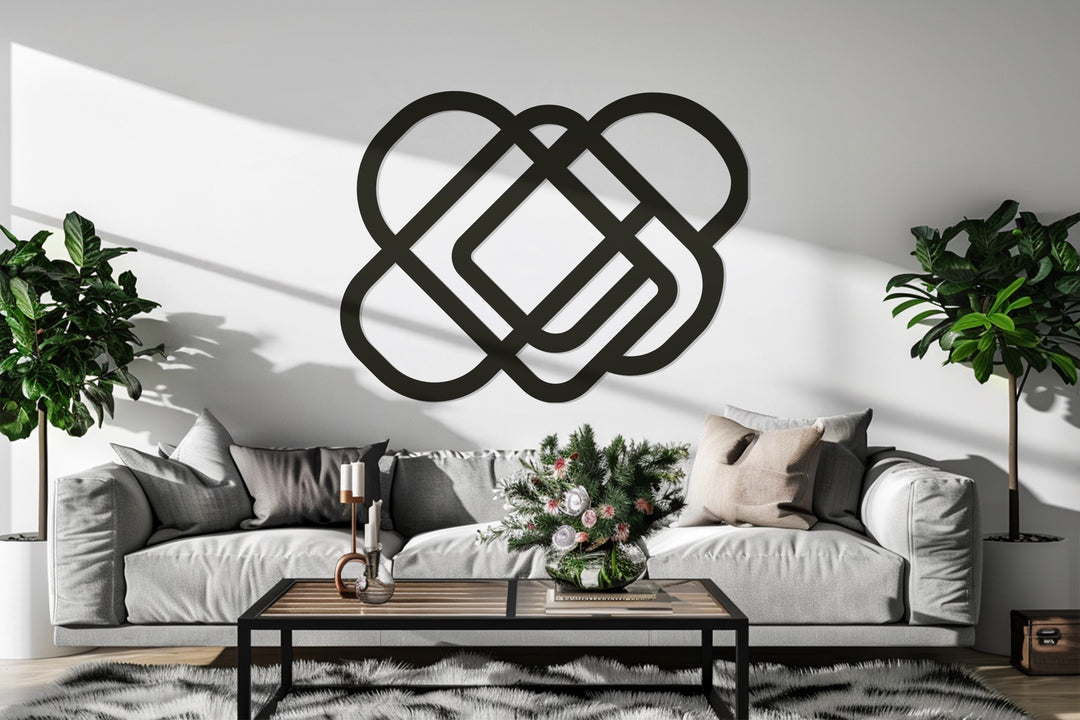 Interwoven Geometry – Minimalist Metal Wall Art