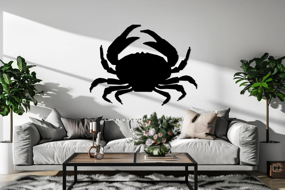 Crab Silhouette – Coastal Ocean Metal Wall Art